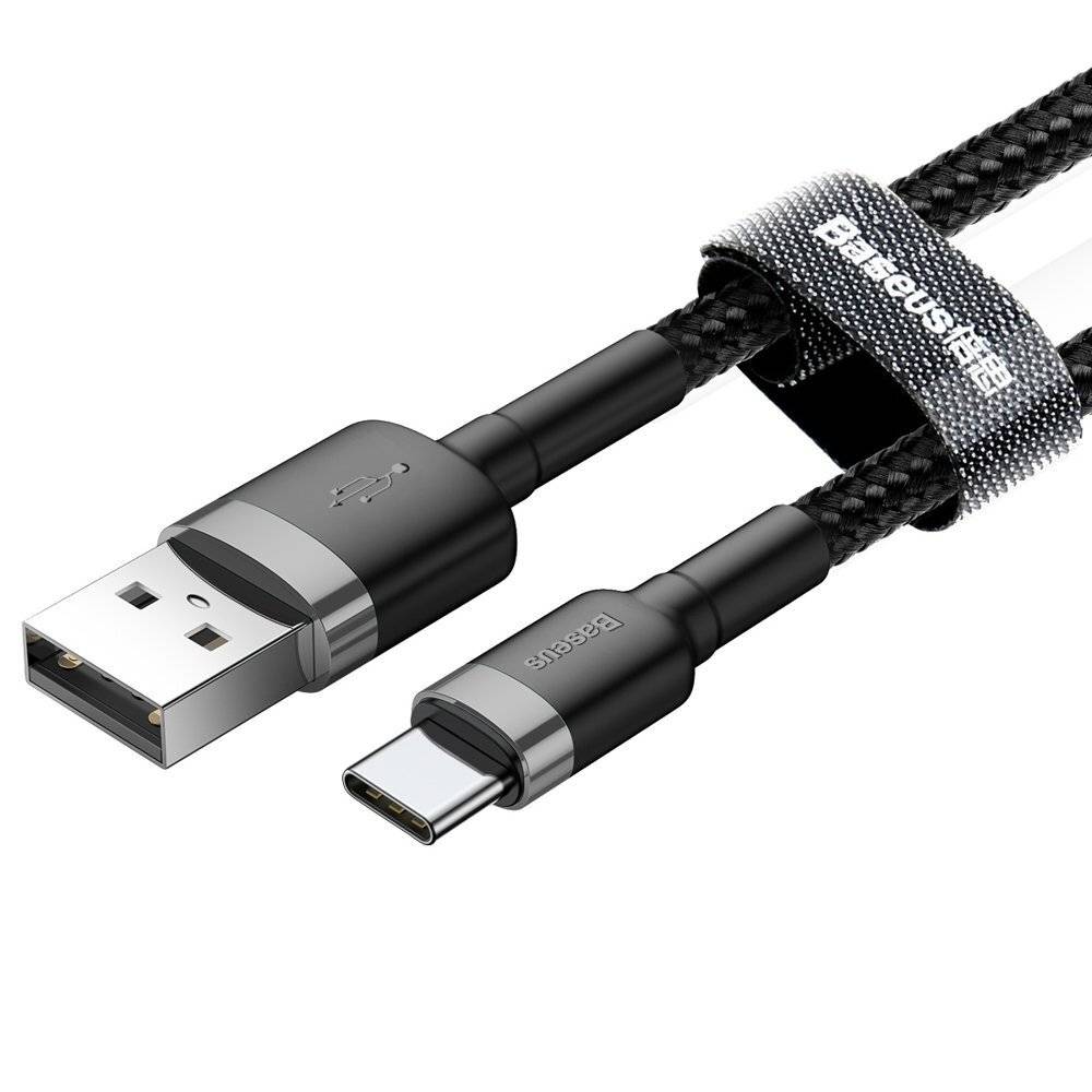 Baseus Cafule Cable USB For Type-C 2A 2M Gray+Black