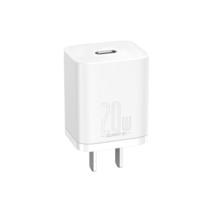 Baseus Super Si Quick Charger 1C 20W CN Sets Black (With Baseus Simple Wisdom Data Cable Type-C to iP 1m White）