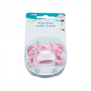 Lion silicone Pacifier With Case 1pc Blister Card