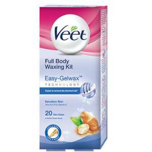 Veet Ready to Use Wax Strips Full Body Waxing Kit - Sensitive Skin
