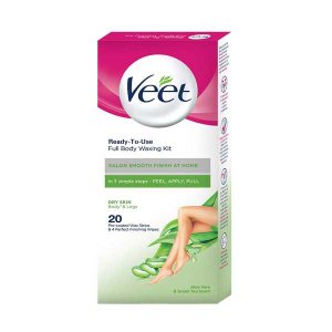 Veet Full Body Waxing Kit For Dry Skin, 20 Strips
