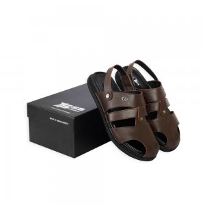 Closed Toe Casual Chocolate Leather Sandals SB-S195