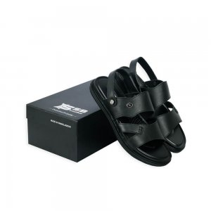Comfortable Casual Black Leather Sandals SB-S196