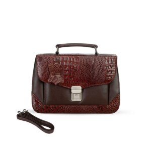 Croco-Design Handbag Ladies SB-HB502 (Brown)