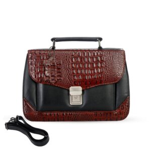 Croco-Design Women Handbag SB-HB501 (Black & Brown)